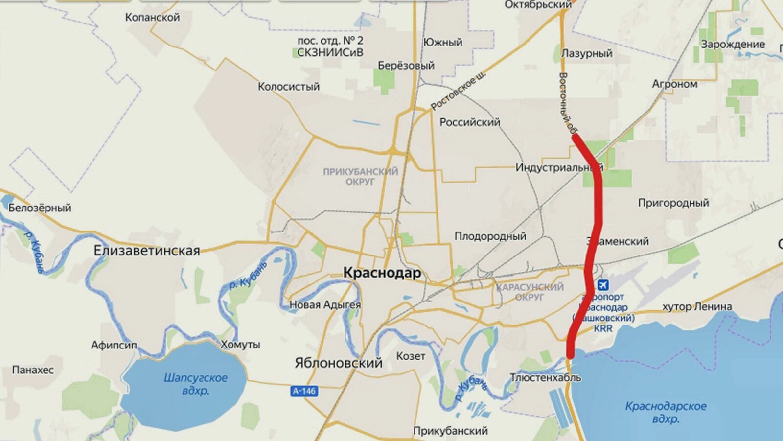 Трассу М-4 «Дон» в восточной части Краснодара хотят разгрузить от пробок